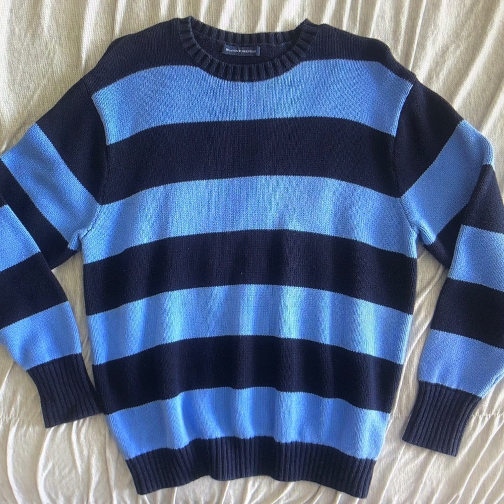 Blue and Black Striped Sweater